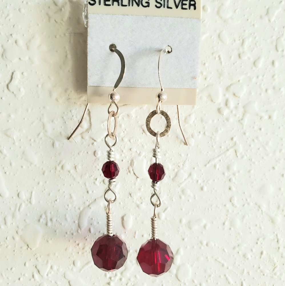 Handmade quality silver Swarovski earrings